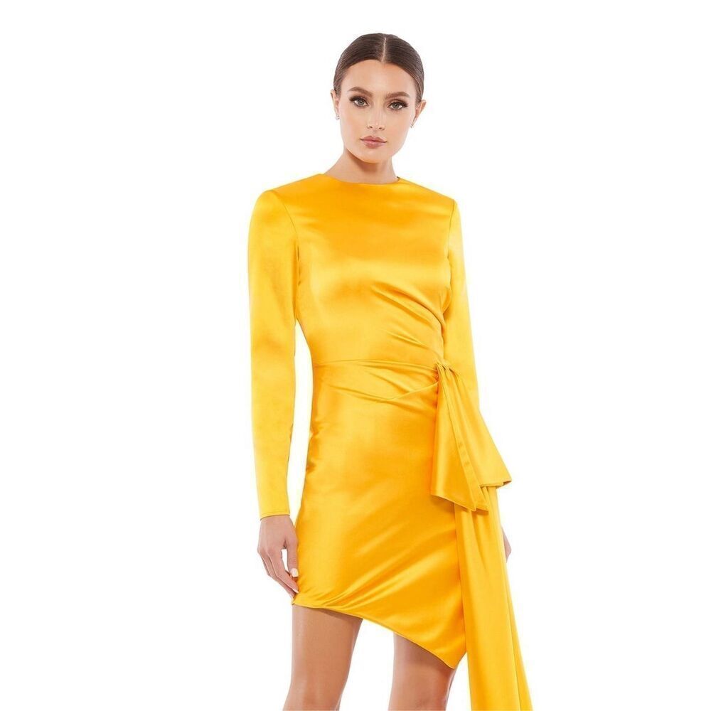 Mac Duggal Yellow Cocktail Party Dress 70152 NEW NWT